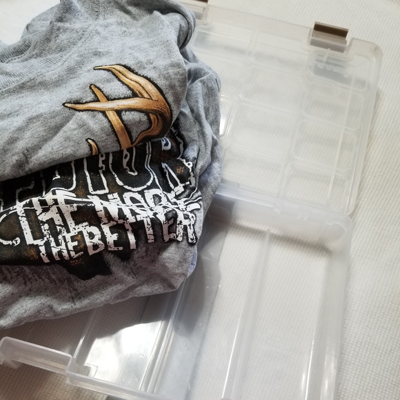 Points Collector Whitetail Buck Deer tShirt and plastic storage box, M NEW - Picture 2 of 8